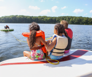 Kids enjoying boat day