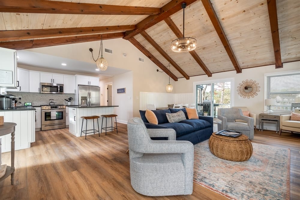 living room of lake escape property