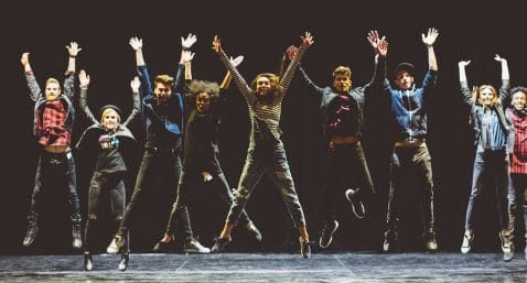Group of young performers on the stage