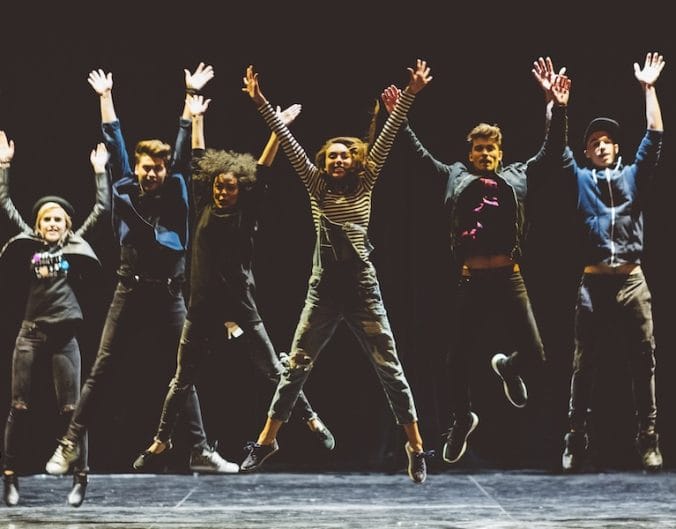 Group of young performers on the stage