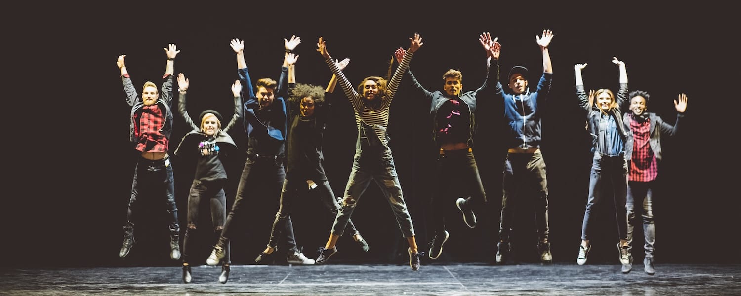 Group of young performers on the stage